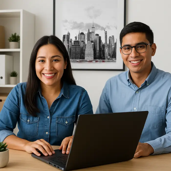 couple Landscaping business team – smiling after term loan approval